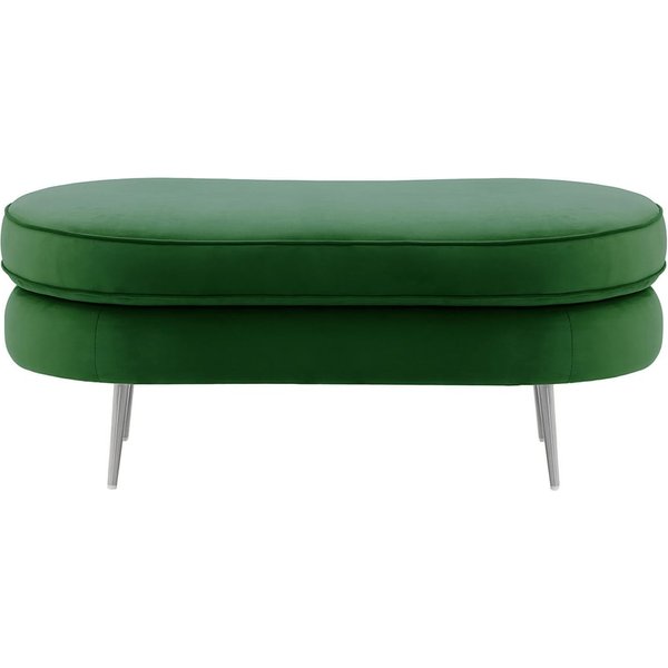 Kooper Footstool, dark green, Leg colour: chrome metal