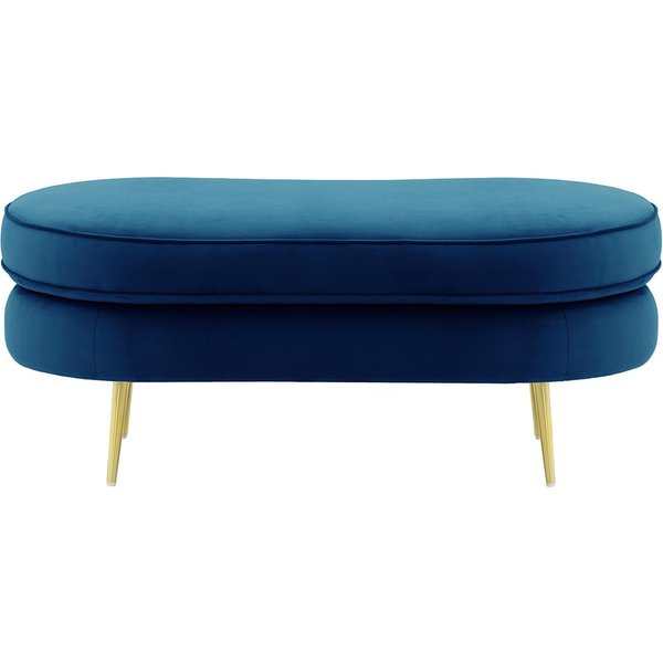Kooper Footstool, blue, Leg colour: gold metal