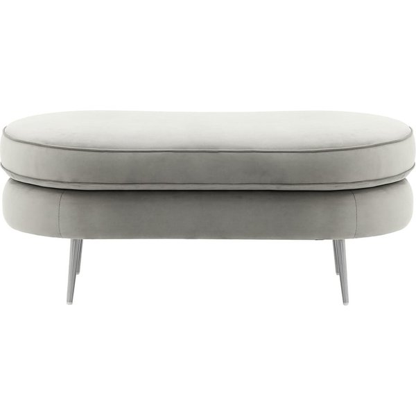 Kooper Footstool, silver, Leg colour: chrome metal