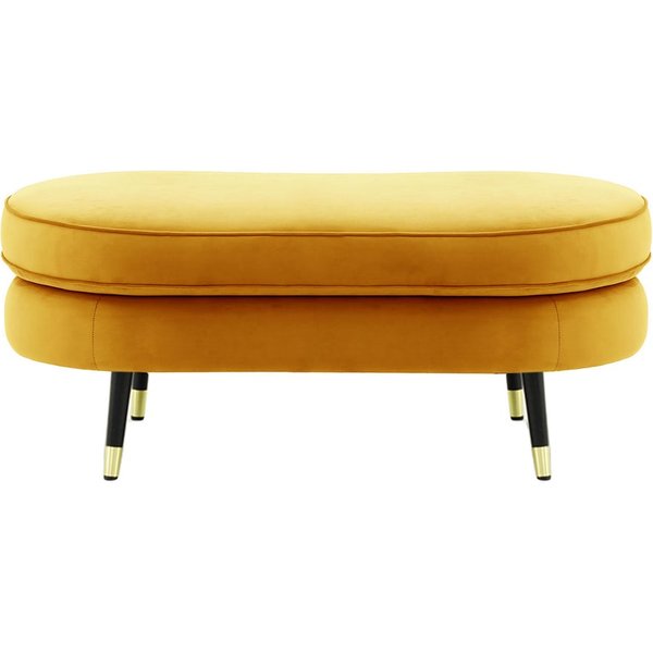 Kooper Footstool, mustard, Leg colour: Black + gold