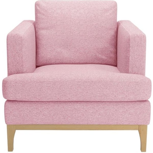 Scarlett Armchair, pink, Leg colour: like oak