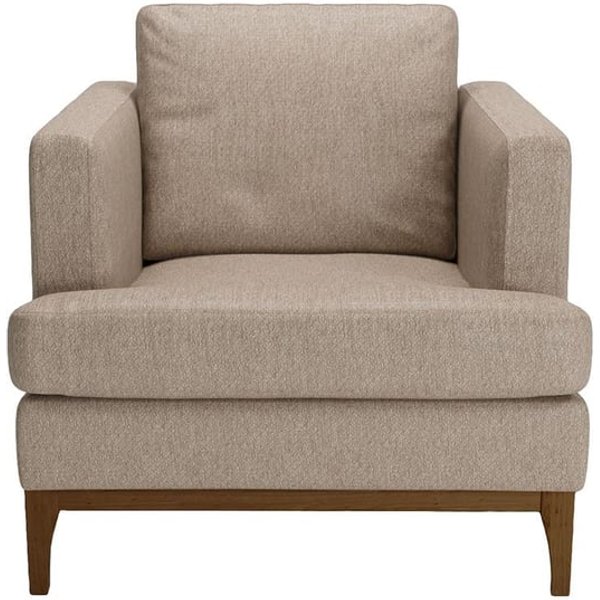 Scarlett Eco Armchair, Beige, Leg colour: dark oak