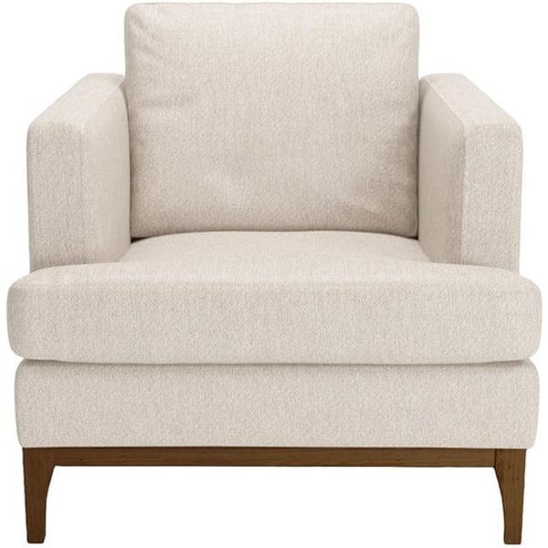 Scarlett Eco Armchair, Cream, Leg colour: dark oak