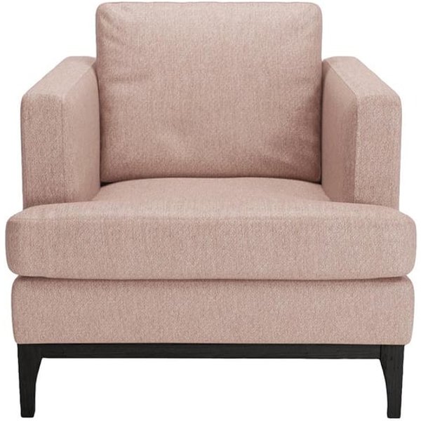 Scarlett Eco Armchair, Pale pink, Leg colour: black