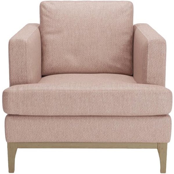 Scarlett Eco Armchair, Pale pink, Leg colour: wax black