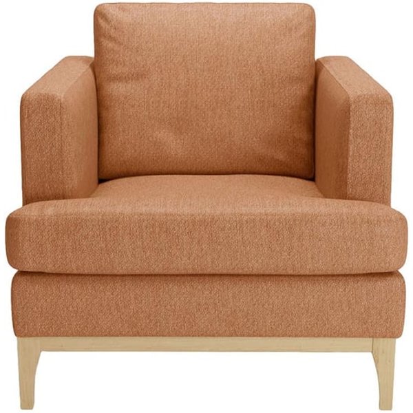 Scarlett Eco Armchair, rust, Leg colour: like oak
