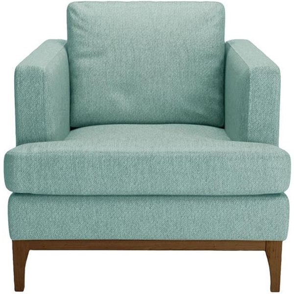 Scarlett Eco Armchair, Turquoise, Leg colour: dark oak