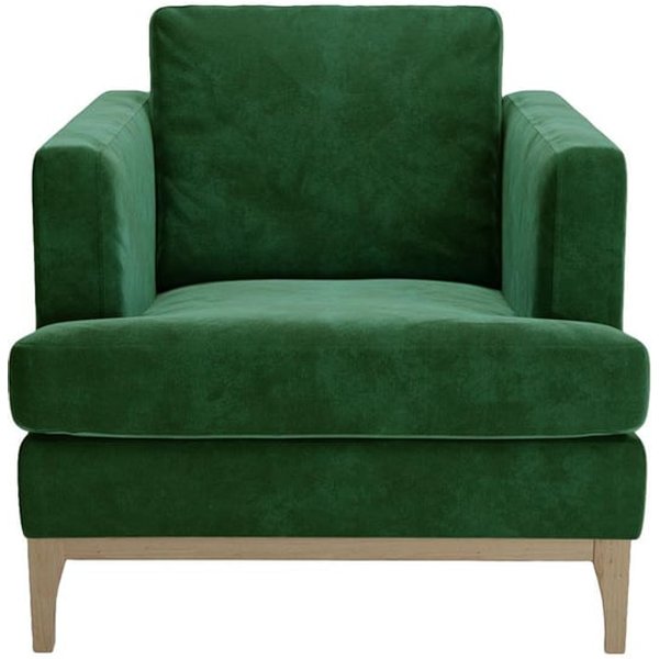Scarlett Eco Armchair, green, Leg colour: wax black