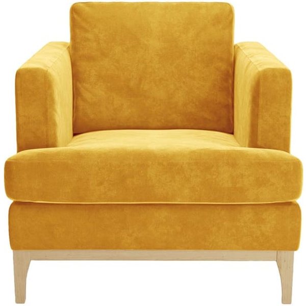 Scarlett Eco Armchair, yellow, Leg colour: like oak