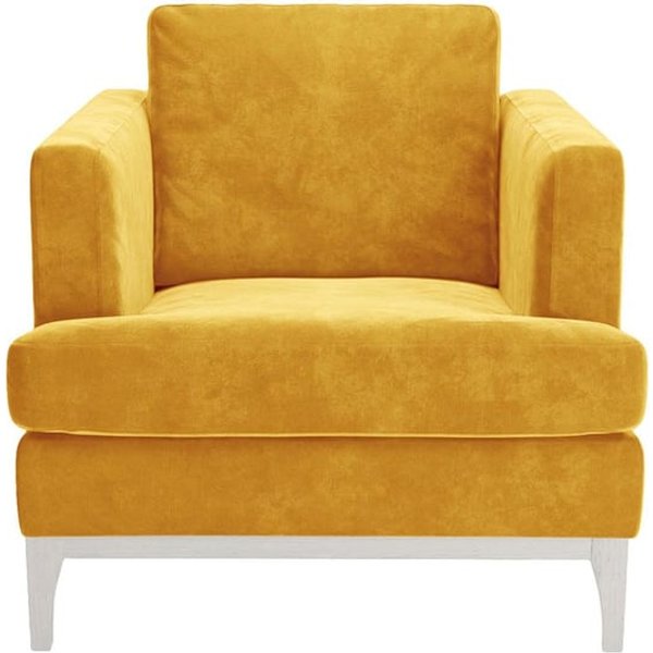 Scarlett Eco Armchair, yellow, Leg colour: white