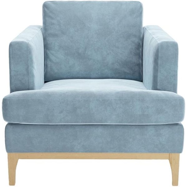 Scarlett Eco Armchair, light blue, Leg colour: like oak
