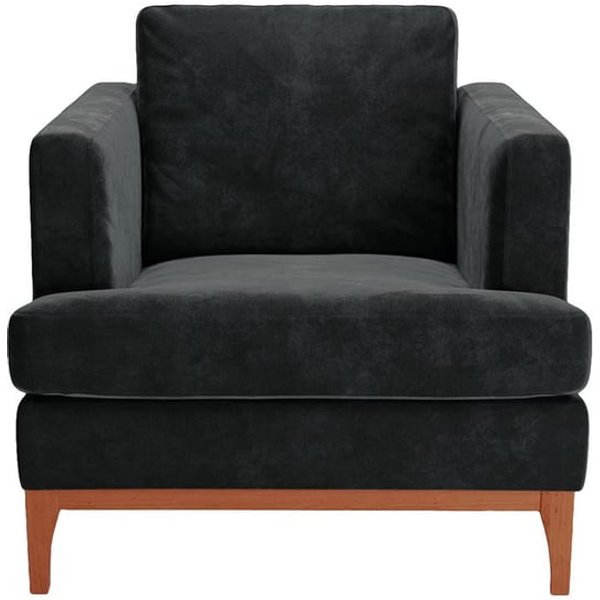 Scarlett Eco Armchair, black, Leg colour: aveo