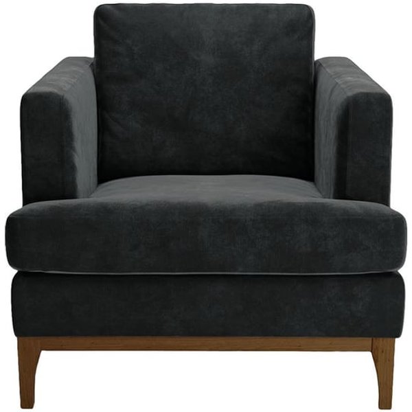 Scarlett Eco Armchair, black, Leg colour: dark oak