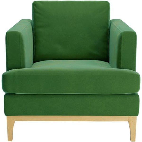Scarlett Armchair, dark green, Leg colour: like oak