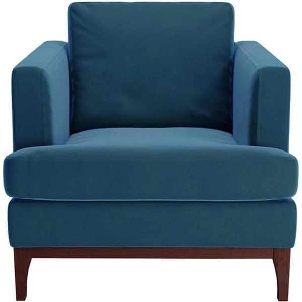 Scarlett Armchair, blue, Leg colour: dark oak