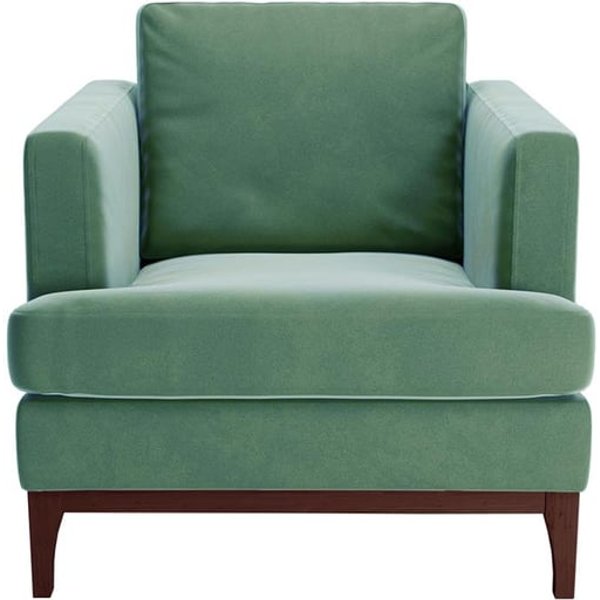 Scarlett Armchair, dirty blue, Leg colour: dark oak