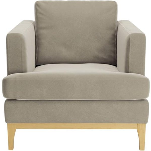 Scarlett Armchair, grey, Leg colour: like oak