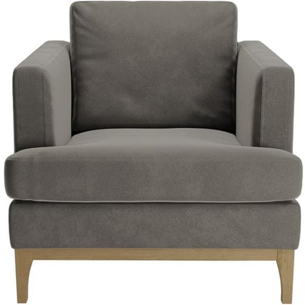 Scarlett Armchair, graphite, Leg colour: wax black