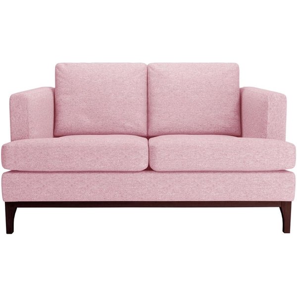 Scarlett 2 Seater Sofa, pink, Leg colour: dark oak