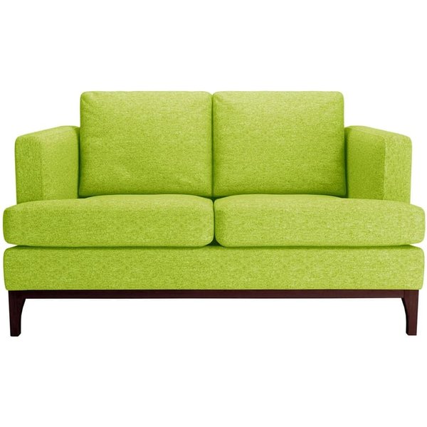 Scarlett 2 Seater Sofa, lime, Leg colour: dark oak