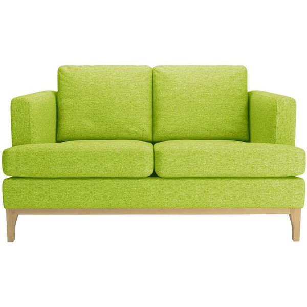 Scarlett 2 Seater Sofa, lime, Leg colour: like oak