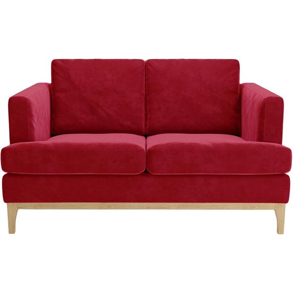 Scarlett Eco 2 Seater Sofa, red, Leg colour: like oak