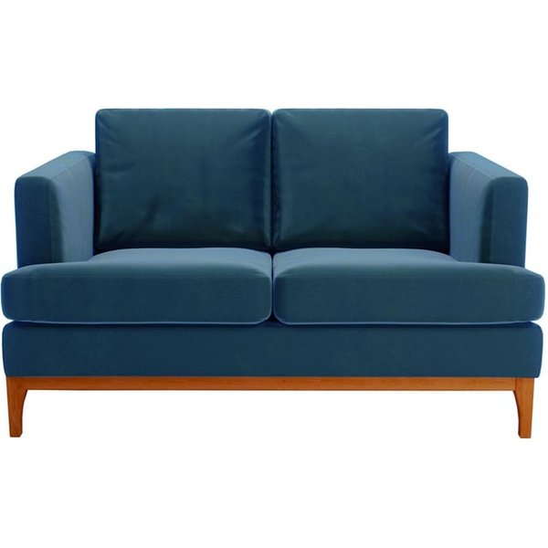 Scarlett 2 Seater Sofa, blue, Leg colour: aveo