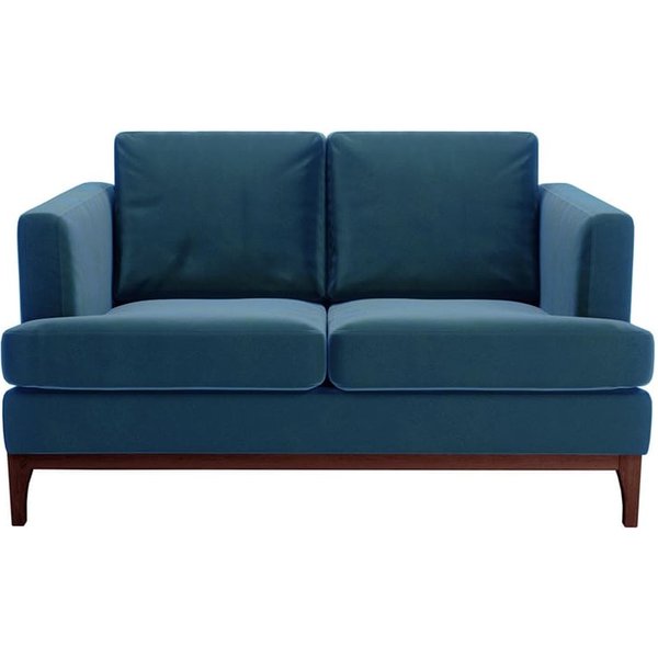 Scarlett 2 Seater Sofa, blue, Leg colour: dark oak