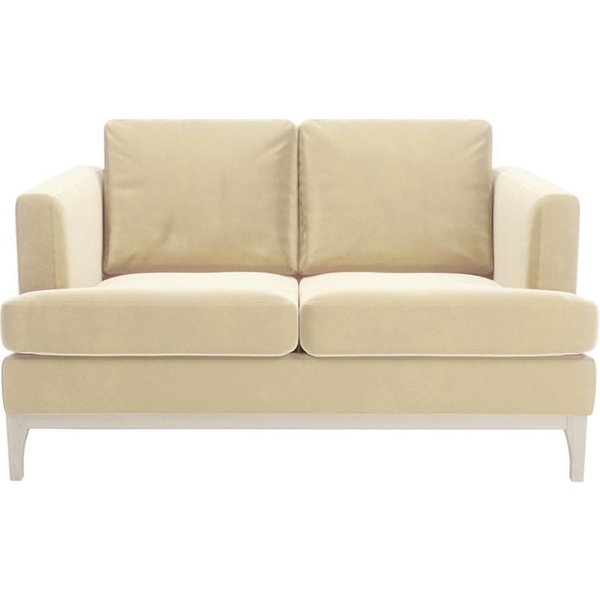 Scarlett 2 Seater Sofa, light beige, Leg colour: white
