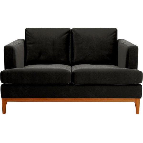 Scarlett 2 Seater Sofa, black, Leg colour: aveo