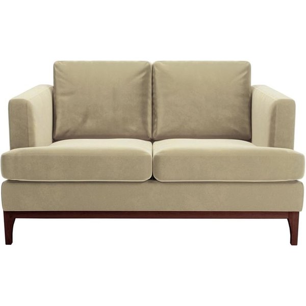 Scarlett 2 Seater Sofa, mink, Leg colour: dark oak