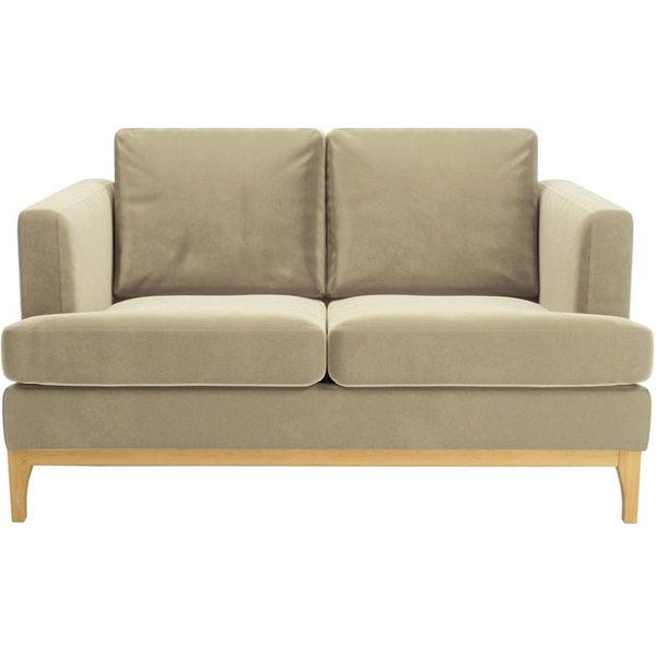 Scarlett 2 Seater Sofa, mink, Leg colour: like oak
