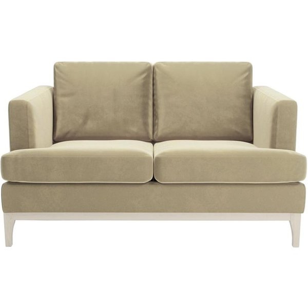 Scarlett 2 Seater Sofa, mink, Leg colour: white