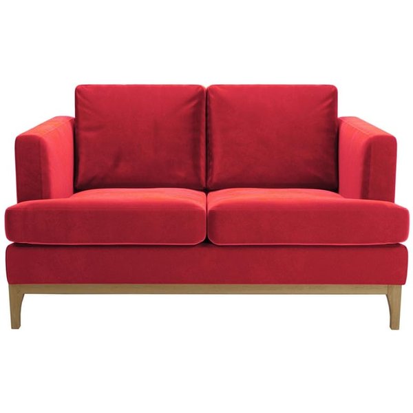 Scarlett 2 Seater Sofa, dark red, Leg colour: wax black