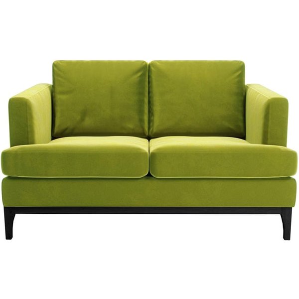 Scarlett 2 Seater Sofa, olive green, Leg colour: black