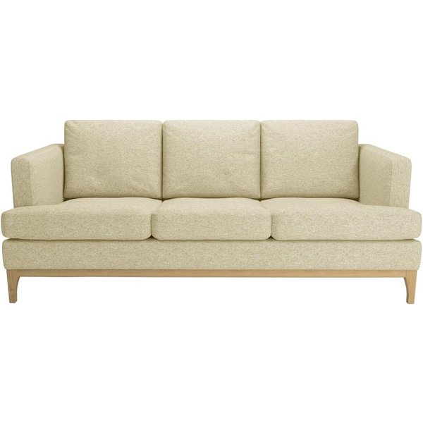 Scarlett 3 Seater Sofa, cream, Leg colour: like oak