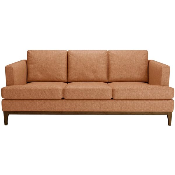 Scarlett Eco 3 Seater Sofa, rust, Leg colour: dark oak