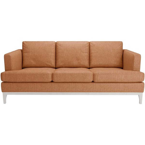 Scarlett Eco 3 Seater Sofa, rust, Leg colour: white