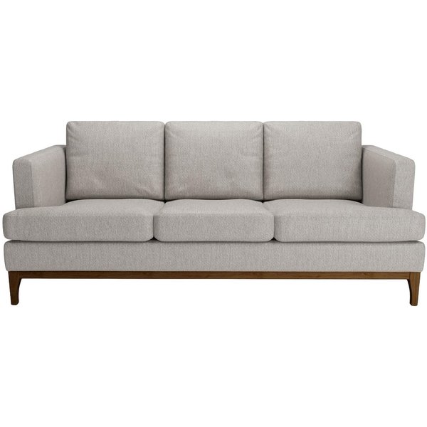 Scarlett Eco 3 Seater Sofa, Grey, Leg colour: dark oak