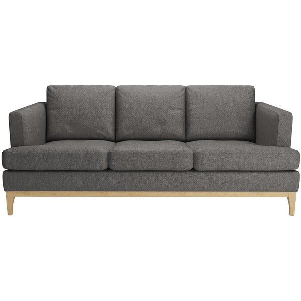 Scarlett Eco 3 Seater Sofa, Dark grey, Leg colour: like oak