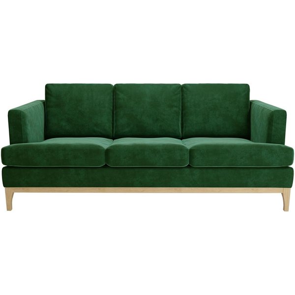 Scarlett Eco 3 Seater Sofa, green, Leg colour: like oak