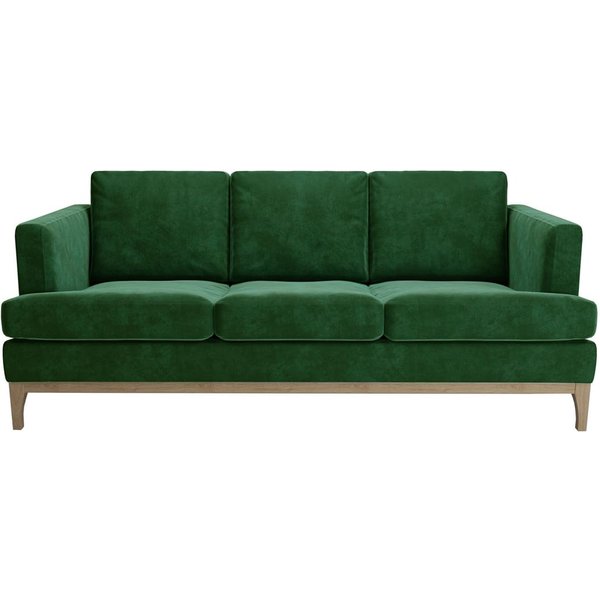 Scarlett Eco 3 Seater Sofa, green, Leg colour: wax black