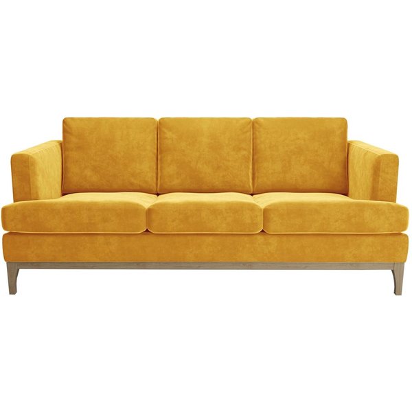 Scarlett Eco 3 Seater Sofa, yellow, Leg colour: wax black