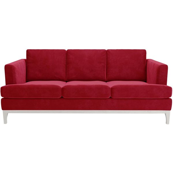 Scarlett Eco 3 Seater Sofa, red, Leg colour: white