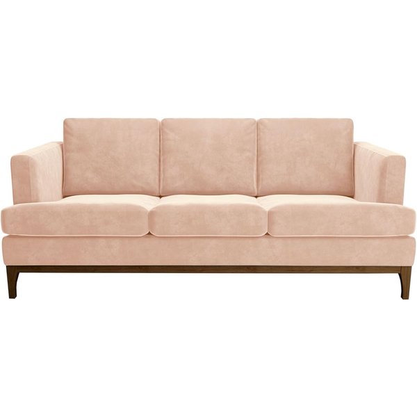 Scarlett Eco 3 Seater Sofa, pink, Leg colour: dark oak