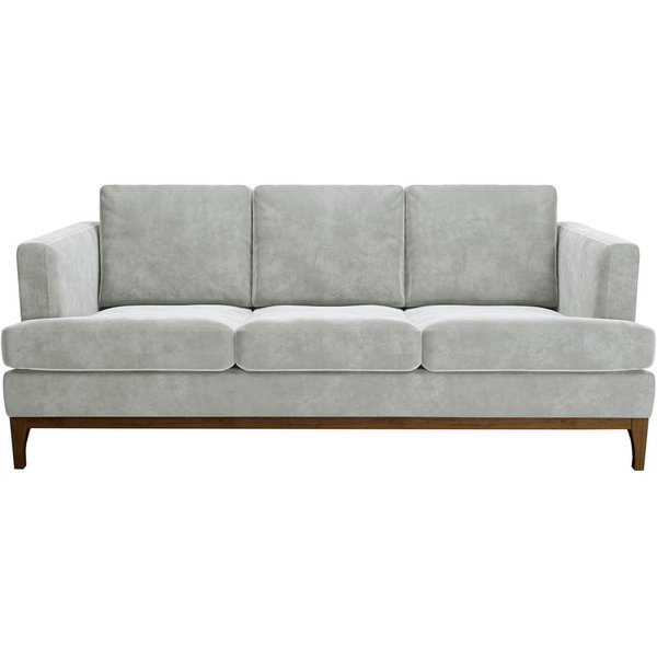 Scarlett Eco 3 Seater Sofa, light grey, Leg colour: dark oak