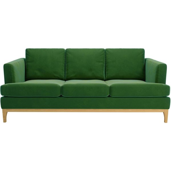 Scarlett 3 Seater Sofa, dark green, Leg colour: like oak