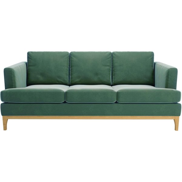 Scarlett 3 Seater Sofa, dirty blue, Leg colour: like oak