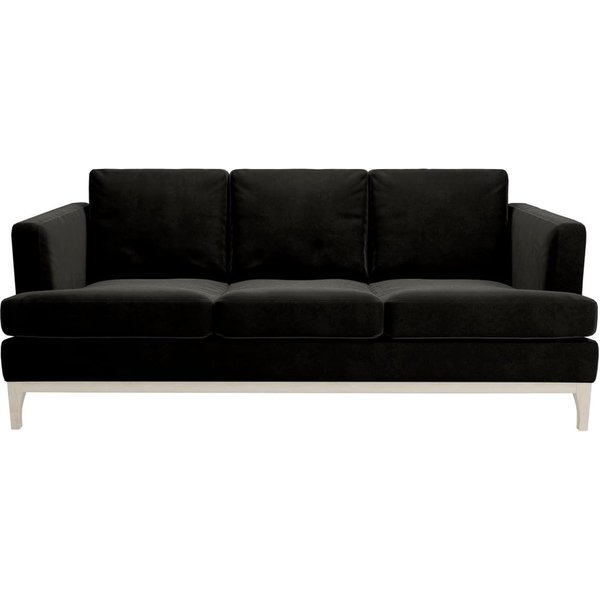 Scarlett 3 Seater Sofa, black, Leg colour: white