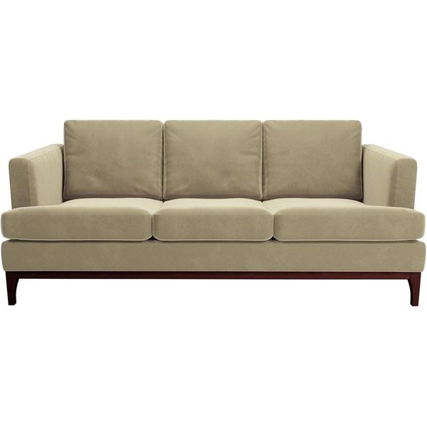 Scarlett 3 Seater Sofa, mink, Leg colour: dark oak